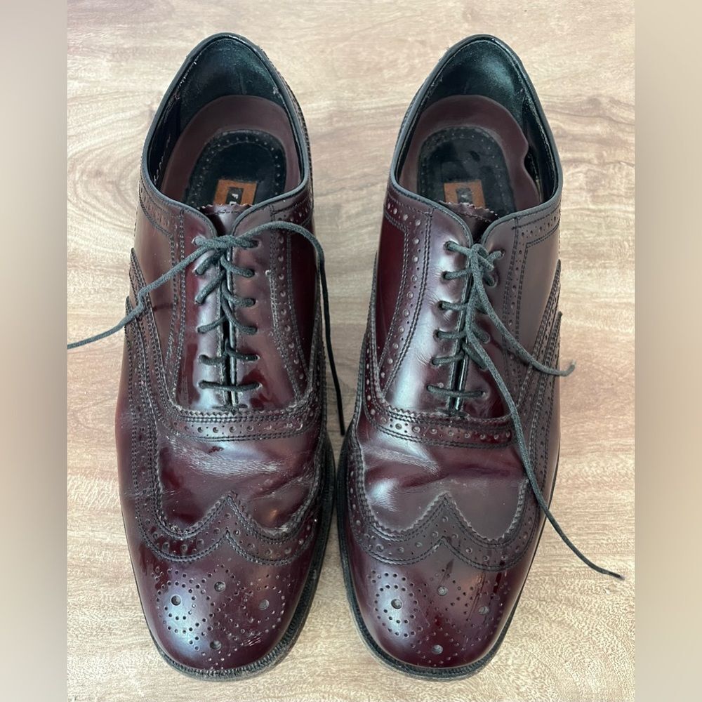 Florsheim Lexington Mens 9 Imperial Wingtip Oxford Red Leather Lace Dress Shoe